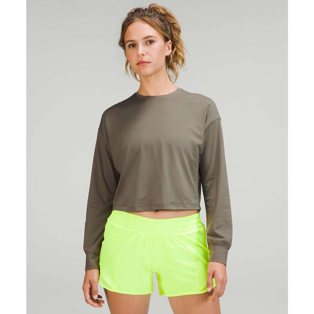 Lululemon Abrasion-Resistant Training Long Sleeve Shirt Carob Brown Size 8 LN